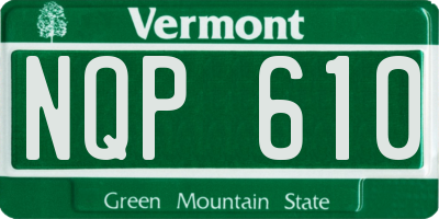 VT license plate NQP610