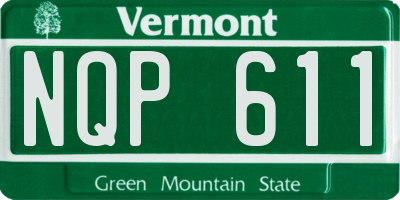 VT license plate NQP611