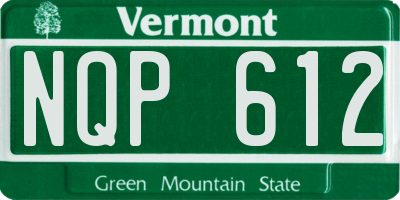 VT license plate NQP612