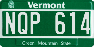 VT license plate NQP614