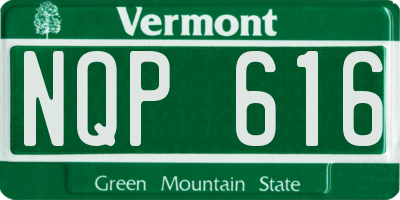 VT license plate NQP616