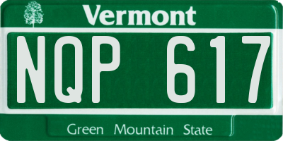 VT license plate NQP617