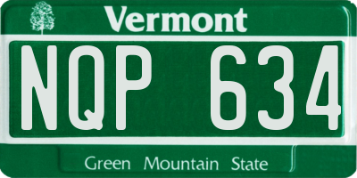 VT license plate NQP634