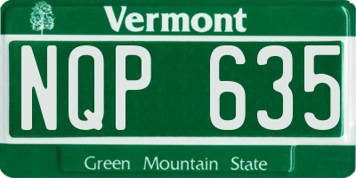 VT license plate NQP635