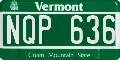 VT license plate NQP636
