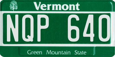 VT license plate NQP640