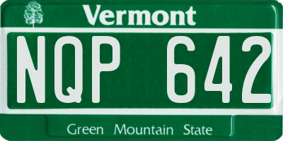 VT license plate NQP642