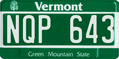 VT license plate NQP643