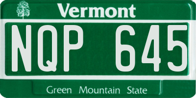 VT license plate NQP645