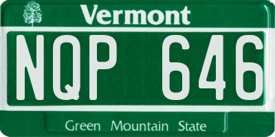 VT license plate NQP646
