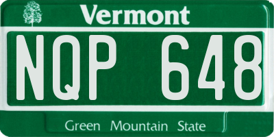 VT license plate NQP648