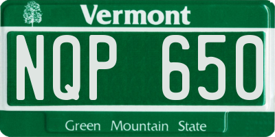 VT license plate NQP650
