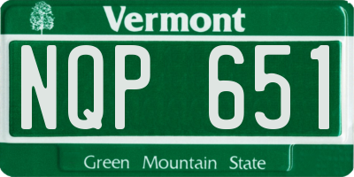 VT license plate NQP651