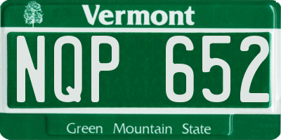 VT license plate NQP652