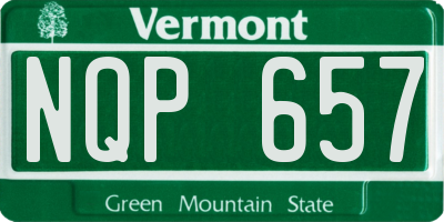 VT license plate NQP657