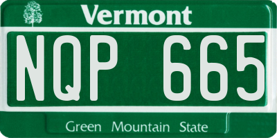 VT license plate NQP665