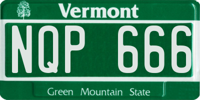 VT license plate NQP666