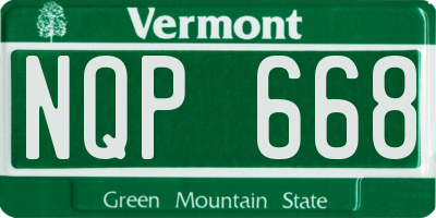VT license plate NQP668