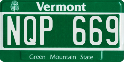 VT license plate NQP669