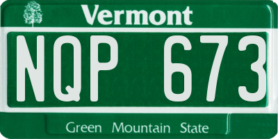 VT license plate NQP673