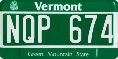 VT license plate NQP674