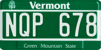 VT license plate NQP678