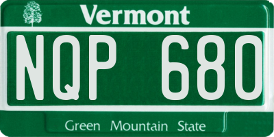 VT license plate NQP680
