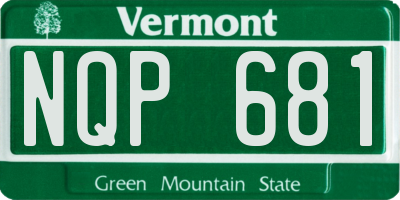 VT license plate NQP681