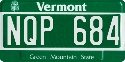 VT license plate NQP684