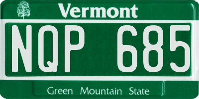 VT license plate NQP685