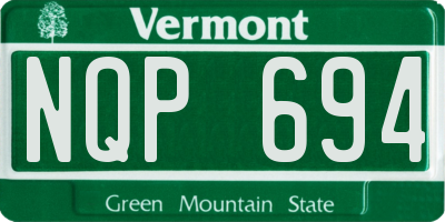 VT license plate NQP694