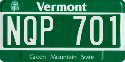 VT license plate NQP701