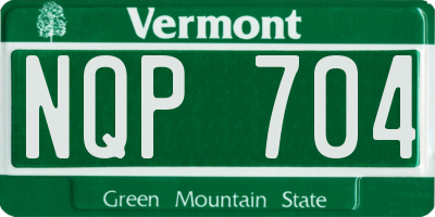 VT license plate NQP704