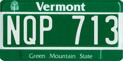 VT license plate NQP713