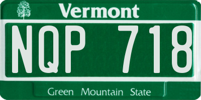 VT license plate NQP718