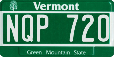 VT license plate NQP720