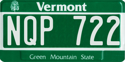 VT license plate NQP722