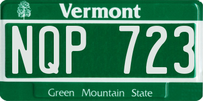 VT license plate NQP723