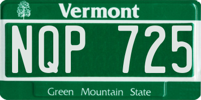 VT license plate NQP725