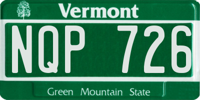 VT license plate NQP726