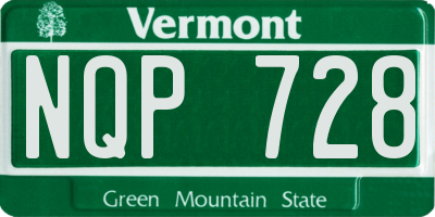 VT license plate NQP728