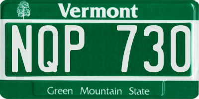 VT license plate NQP730