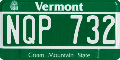 VT license plate NQP732