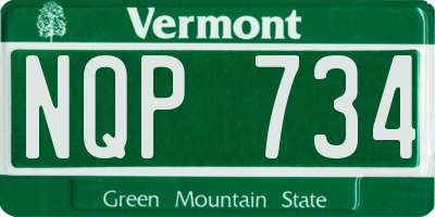 VT license plate NQP734