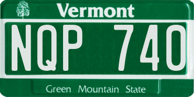 VT license plate NQP740