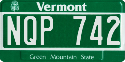 VT license plate NQP742
