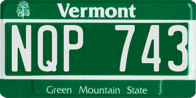 VT license plate NQP743