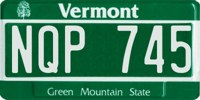 VT license plate NQP745