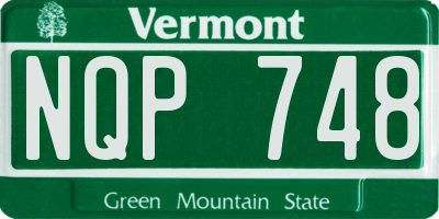 VT license plate NQP748