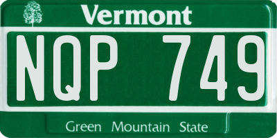 VT license plate NQP749